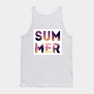 Summer Night Beach - Tropical Natural Background with Palm Tank Top